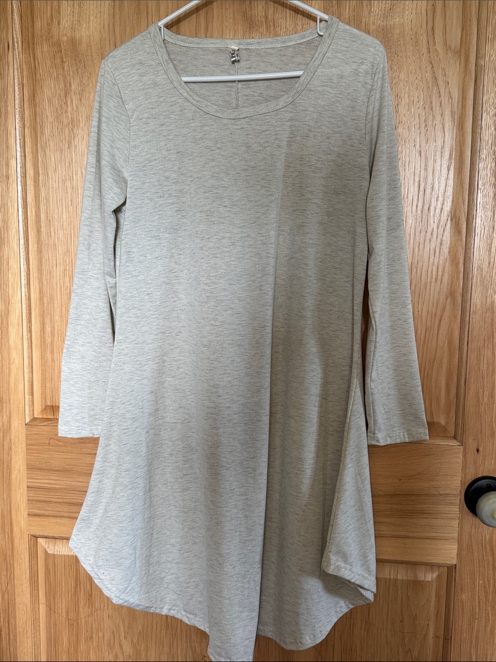 Heathered Light Gray Long Sleeve Swing Tunic